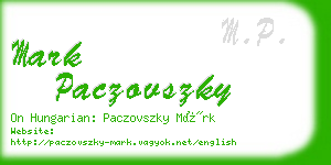 mark paczovszky business card